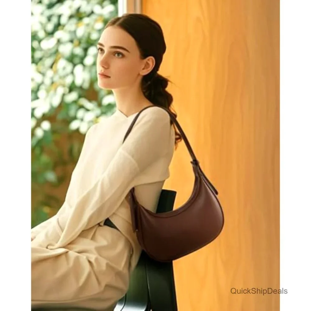 RFID Vegan Leather Shoulder Bag Hobo Clutch Top Handle Travel Purse